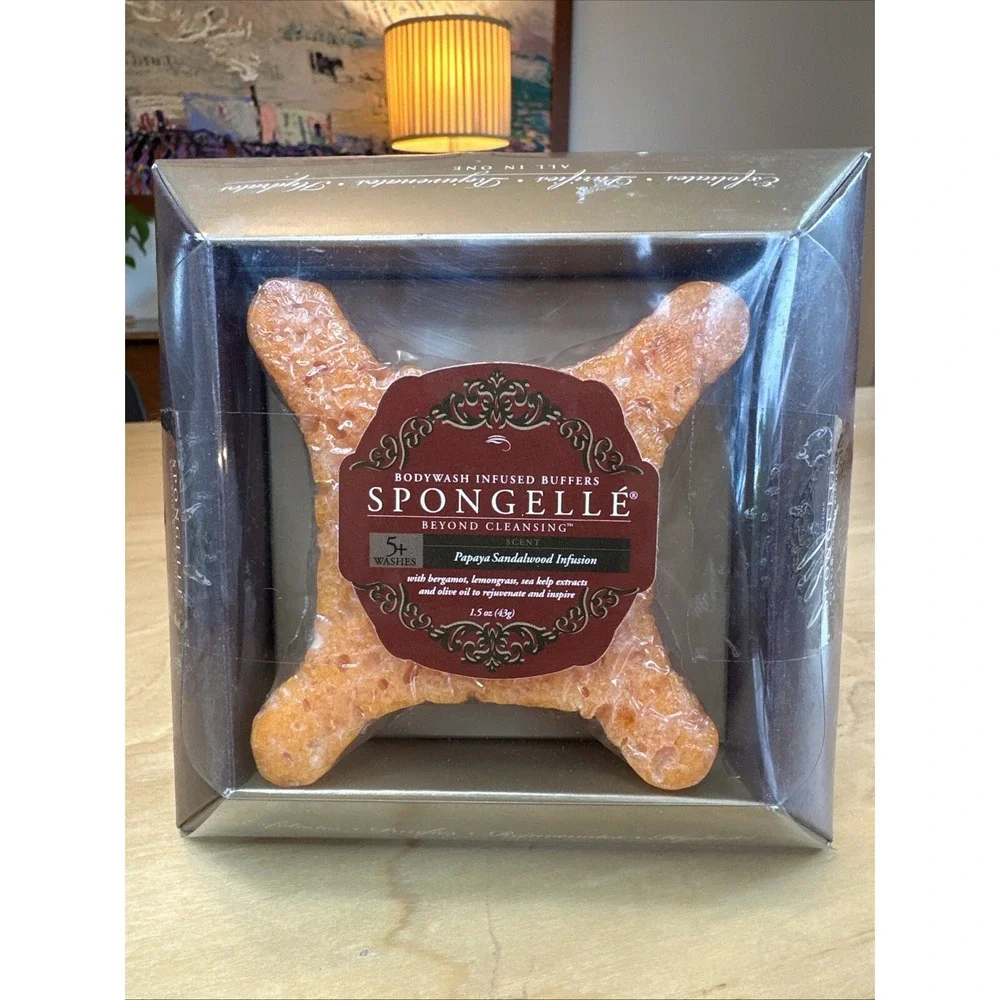 RARE‎ SPONGELLE BODY WASH INFUSED BODY BUFFER papaya & sandalwood NIB/Sealed